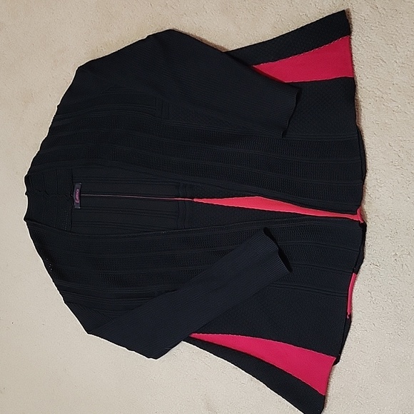 Evidence Black And Red Open Style Cardigan One Size - Picture 7 of 15